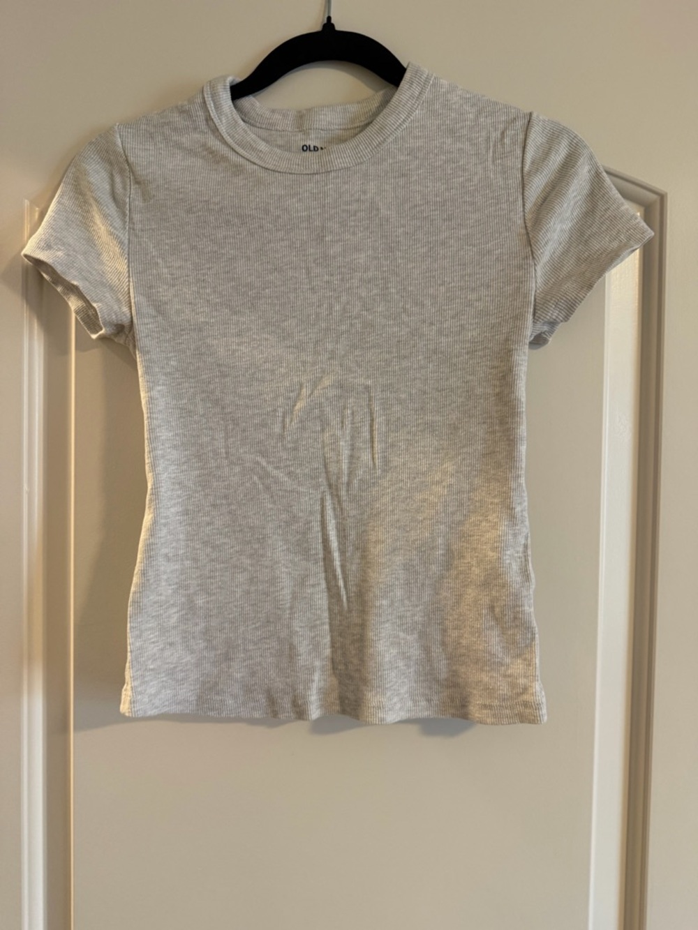 Old Navy Cream Ribbed Snug Tee